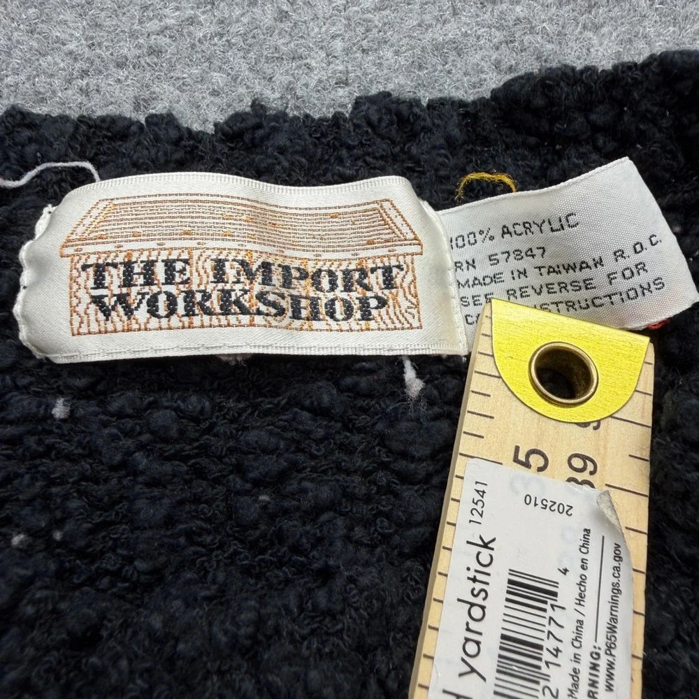 The Import Workshop Vintage Colorblock Floral Knit Sweater Red Blue Black Women